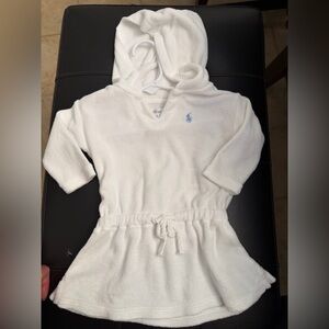 🐎✨Ralph Lauren White Hooded swim suit cover up